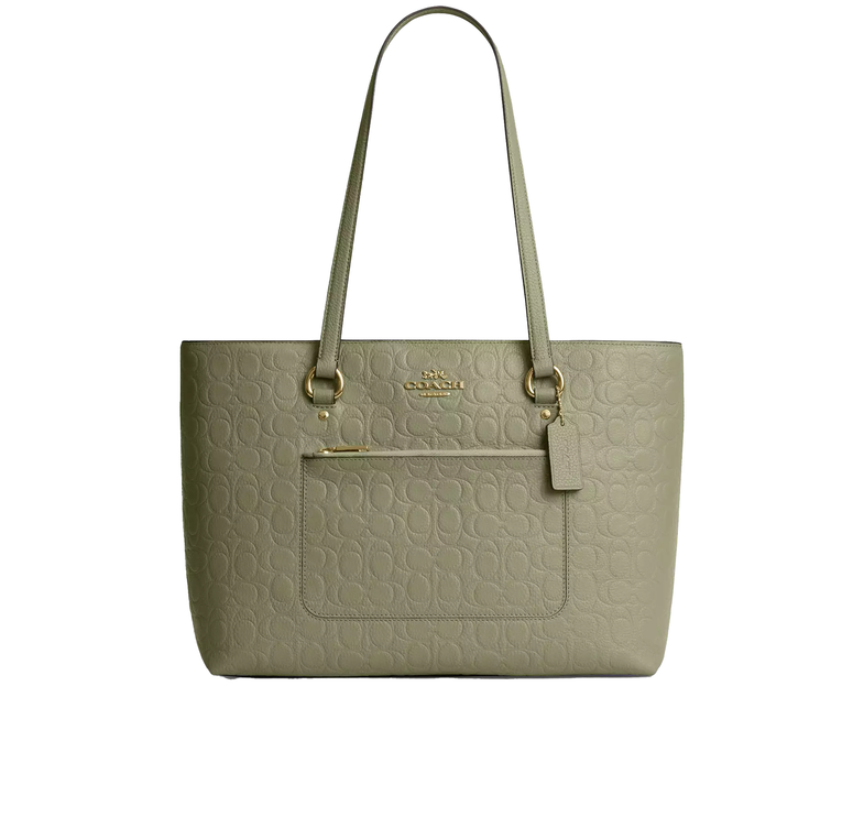 Coach Women's Station Tote Bag In Signature Leather Gold/Pistachio
