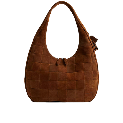 Coach Women's Alter/Ego Large Crescent Shoulder Bag In Upcrafted Suede upcrafted™ Leather/Warm Brown