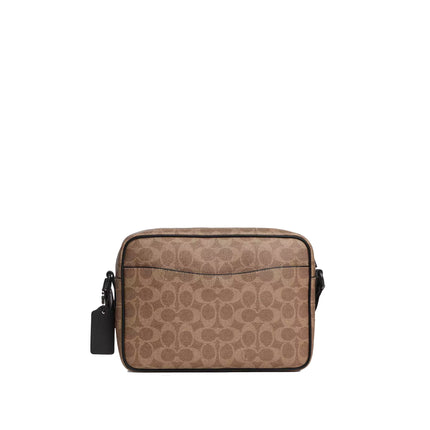 Coach Unisex Colton Crossbody Bag 25 In Signature Canvas Matte Black/Tan Black