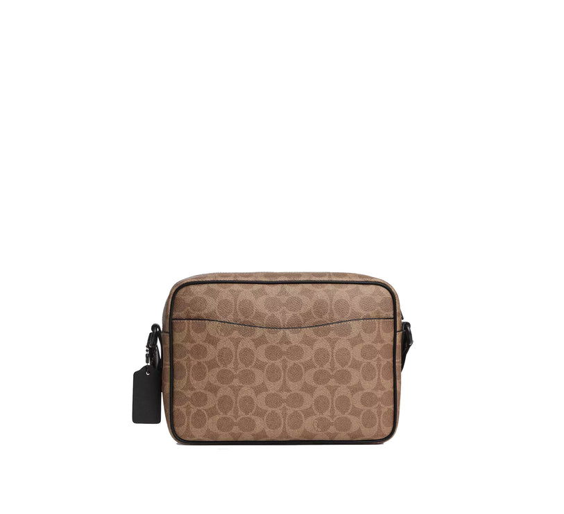 Coach Unisex Colton Crossbody Bag 25 In Signature Canvas Matte Black/Tan Black