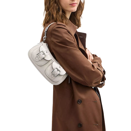 Coach Women's Ashton Bag Glazed Leather White/Silver