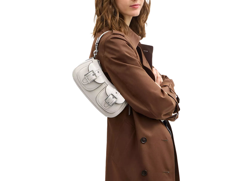 Coach Women's Ashton Bag Glazed Leather White/Silver