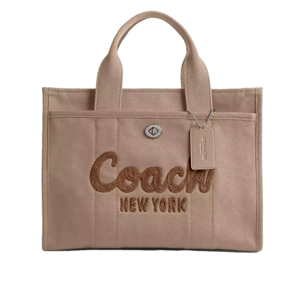 Coach Women's Cargo Tote Bag Silver/Dark Natural