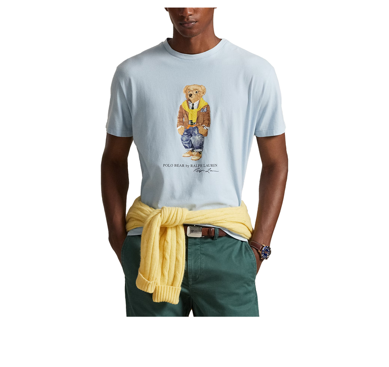 Polo Ralph Lauren Men's Classic Fit Polo Bear Jersey T-Shirt Southport Blue/Hudson Valley Bear