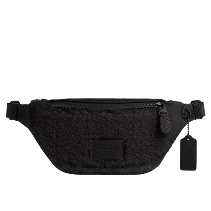 Coach Unisex Warren Mini Belt Bag In Signature Canvas Black Copper/Charcoal/Black