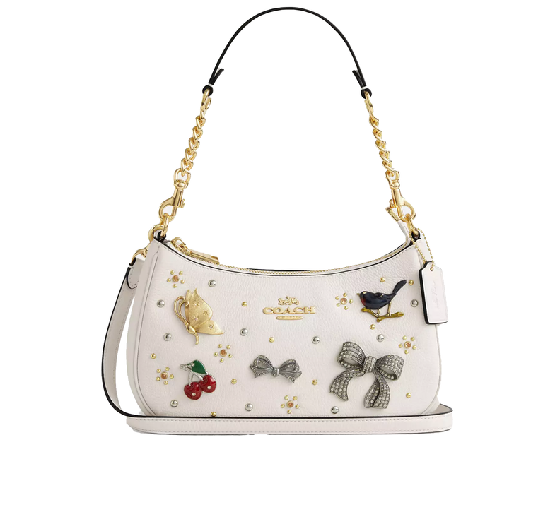 Coach Women's Teri Shoulder Bag With Pins Gold/Chalk