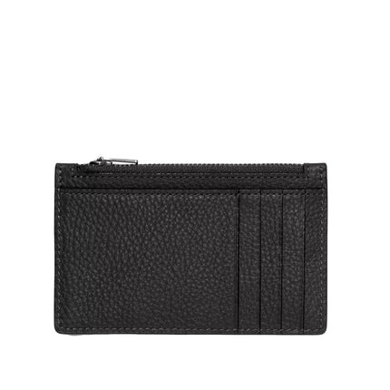 Coach Women's Zip Card Case Gunmetal/Black