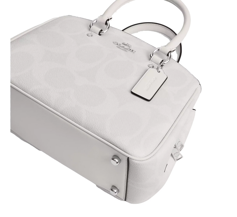 Coach Women's Savannah Small Carryall Bag In Signature Canvas Silver/White/Chalk