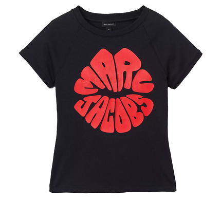 Marc Jacobs Women's Marc Kiss Logo Shrunken Tee Black