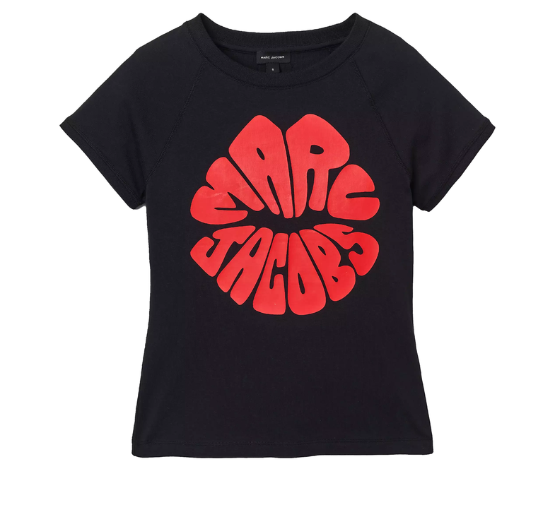 Marc Jacobs Women's Marc Kiss Logo Shrunken Tee Black