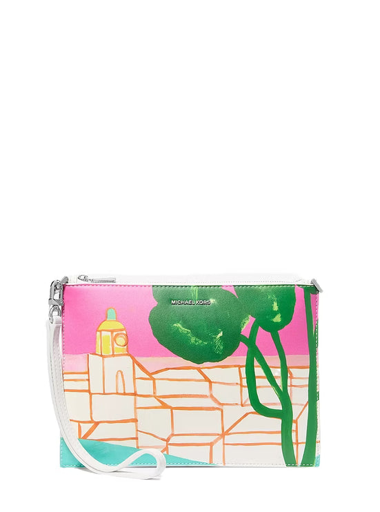 Michael Kors Women's Michael Kors X Christina Zimpel Jet Set Extra-Large Convertible Wristlet Raspberry Multi