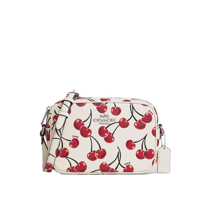 Coach Women's Jamie Camera Bag With Cherry Print Silver/Chalk Multi