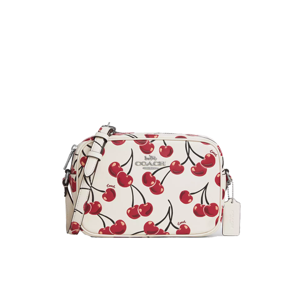 Coach Women's Jamie Camera Bag With Cherry Print Silver/Chalk Multi