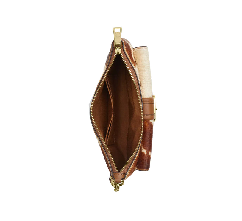 Coach Women's Ashton Wristlet In Haircalf With Cow Print Gold/Cow Multi