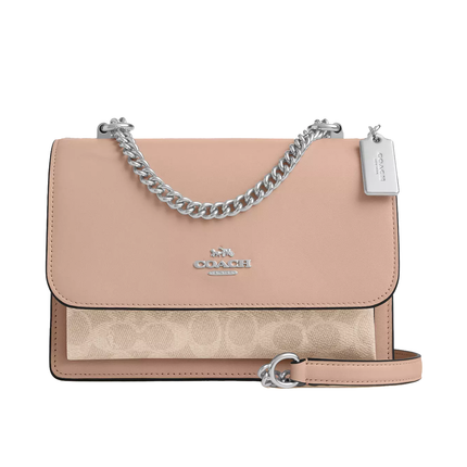 Coach Women's Klare Crossbody Bag In Signature Canvas Silver/Sand/Taupe