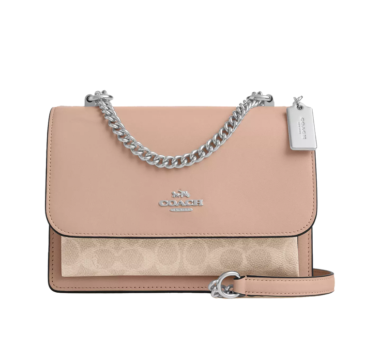 Coach Women's Klare Crossbody Bag In Signature Canvas Silver/Sand/Taupe