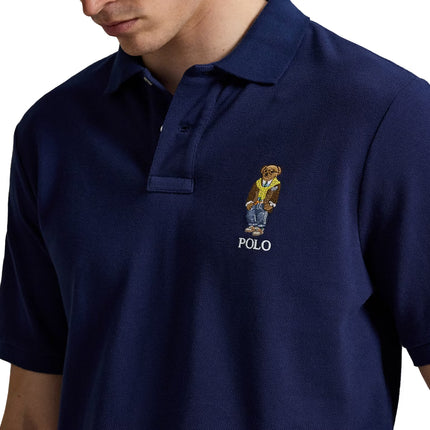 Polo Ralph Lauren Men's Classic Fit Polo Bear Mesh Polo Shirt Newport Navy/Heritage Bear