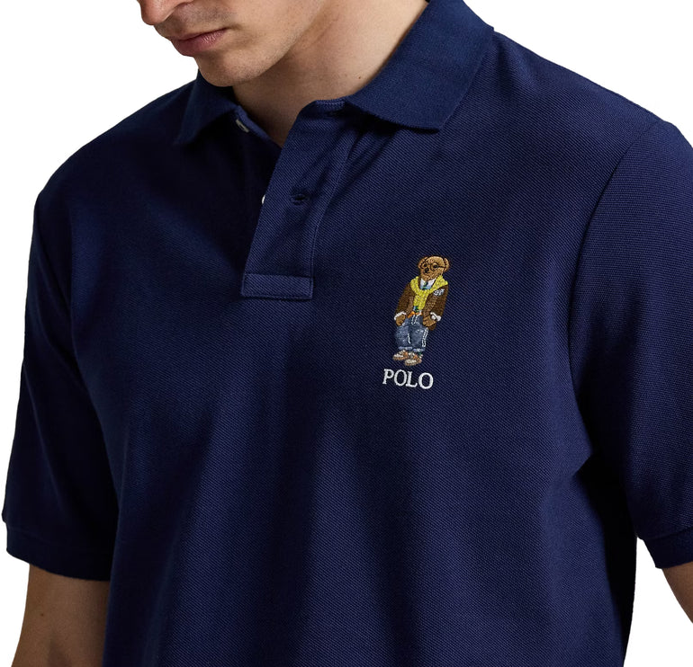 Polo Ralph Lauren Men's Classic Fit Polo Bear Mesh Polo Shirt Newport Navy/Heritage Bear