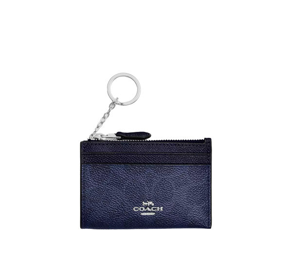 Coach Women's Mini Skinny Id Case In Signature Canvas Silver/Blue/Navy