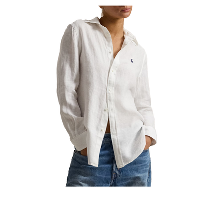 Polo Ralph Lauren Women's Classic Fit Linen Shirt Classic Oxford White