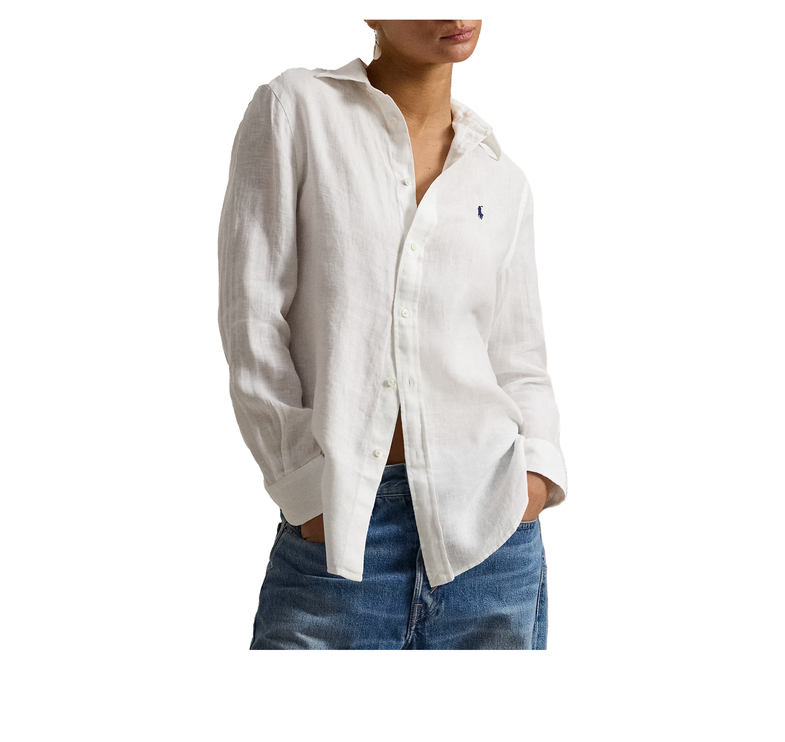 Polo Ralph Lauren Women's Classic Fit Linen Shirt Classic Oxford White