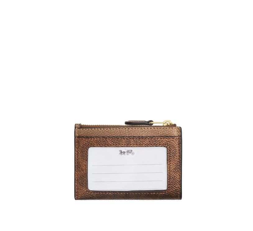 Coach Women's Mini Skinny Id Case In Signature Canvas Gold/Brown/Copper