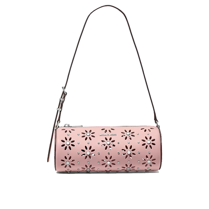 Michael Kors Women's Izzy Small Pebbled Leather Barrel Pochette Smokey Rose/Silver
