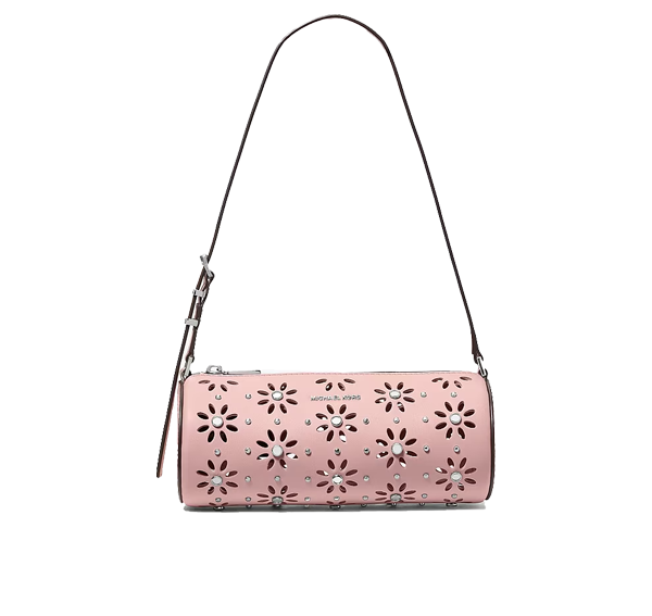 Michael Kors Women's Izzy Small Pebbled Leather Barrel Pochette Smokey Rose/Silver