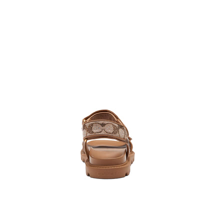 Coach Women's Brynn Sandal In Crystal Signature Jacquard Tan