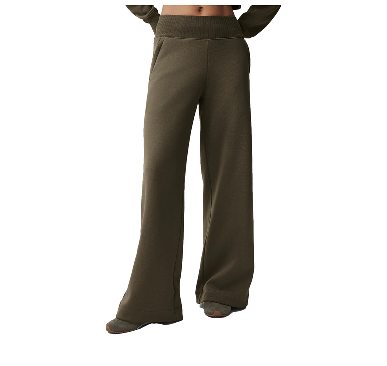 alo Women's Serenity Wide Leg Sweatpant Olive Tree