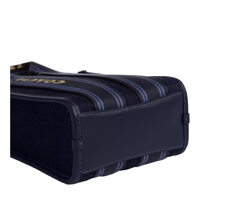 Coach Women's Smith Mini Tote Bag In Regenerative Cotton Gold/Dark Denim Gold Multi