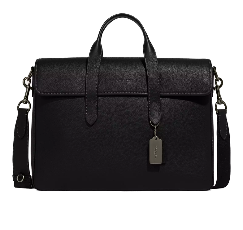 Coach Unisex Sullivan Portfolio Brief Gunmetal/Black