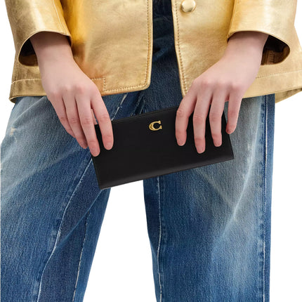 Coach Women's Essential Slim Wallet Brass/Black