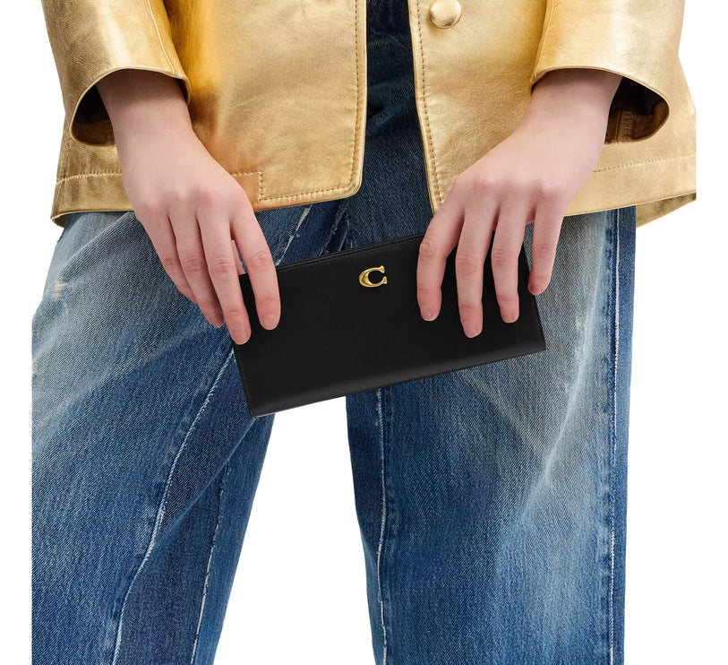 Coach Women's Essential Slim Wallet Brass/Black