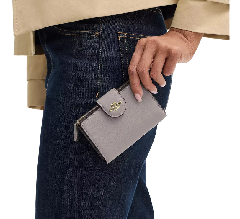 Coach Women's Medium Corner Zip Wallet Gold/Grey Birch