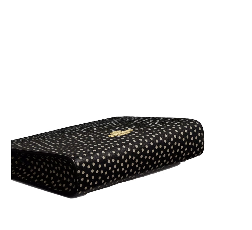 Coach Women's  Slim Crossbody Bag With Spot Print Gold/Black Multi