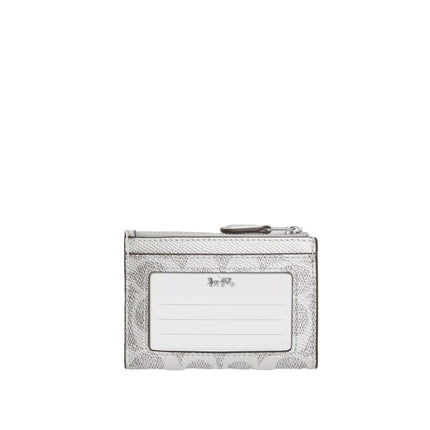 Coach Women's Mini Skinny Id Case In Signature Canvas Silver/Gray/Silver