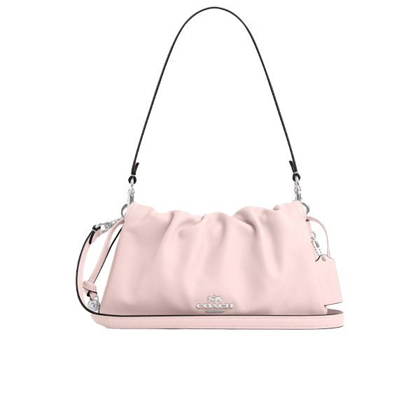 Coach Women's Faye Shoulder Bag With Ruching Silver/Blush