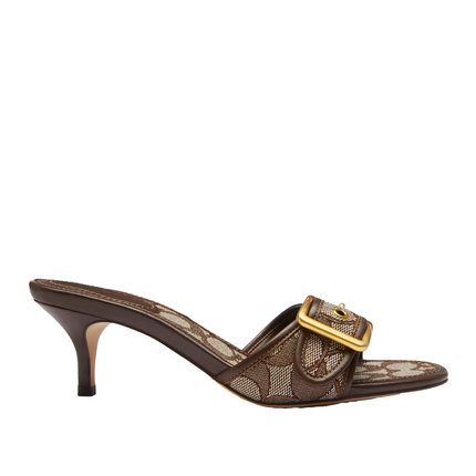 Coach Women's Margot Sandal In Signature Jacquard Oak/Maple