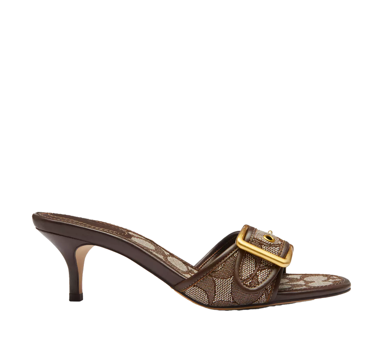 Coach Women's Margot Sandal In Signature Jacquard Oak/Maple