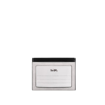 Coach Women's Slim Id Card Case In Signature Canvas Chalk & Black