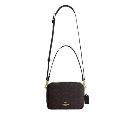 Coach Women's Carey Crossbody Bag In Signature Canvas Gold/Walnut/Black