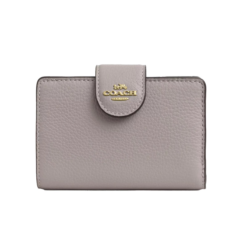 Coach Women's Medium Corner Zip Wallet Gold/Grey Birch