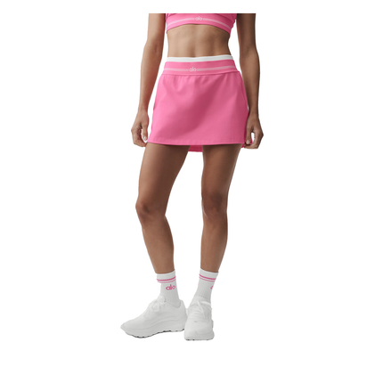 alo Women's Airbrush Better Together Tennis Skirt Paradise Pink/White
