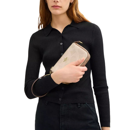 Coach Women's Nolita 19 In Blocked Signature Canvas Gold/Sand/Tan