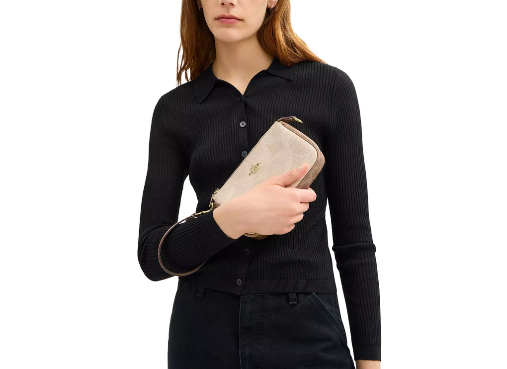 Coach Women's Nolita 19 In Blocked Signature Canvas Gold/Sand/Tan