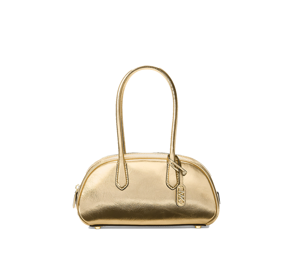 Michael Kors Women's Lulu Small Metallic Leather Satchel Pale Gold