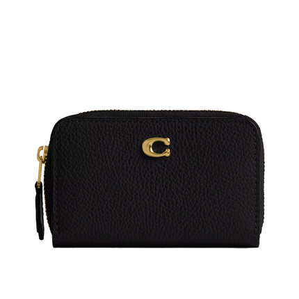 Coach Women's Essential Small Zip Around Card Case Brass/Black