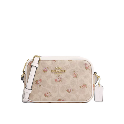 Coach Women's Mini Jamie Camera Bag In Signature Canvas With Floral Print Gold/Sand Multi