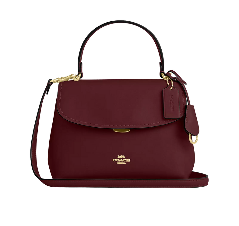 Coach Women's Emory Top Handle Bag Gold/Maroon